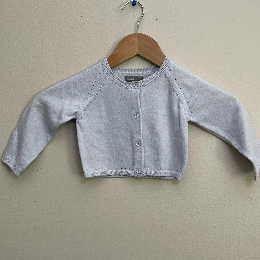 GAP Baby Girl Light Blue Knit Sweater size 12-18 months Eastern 100% Cotton
